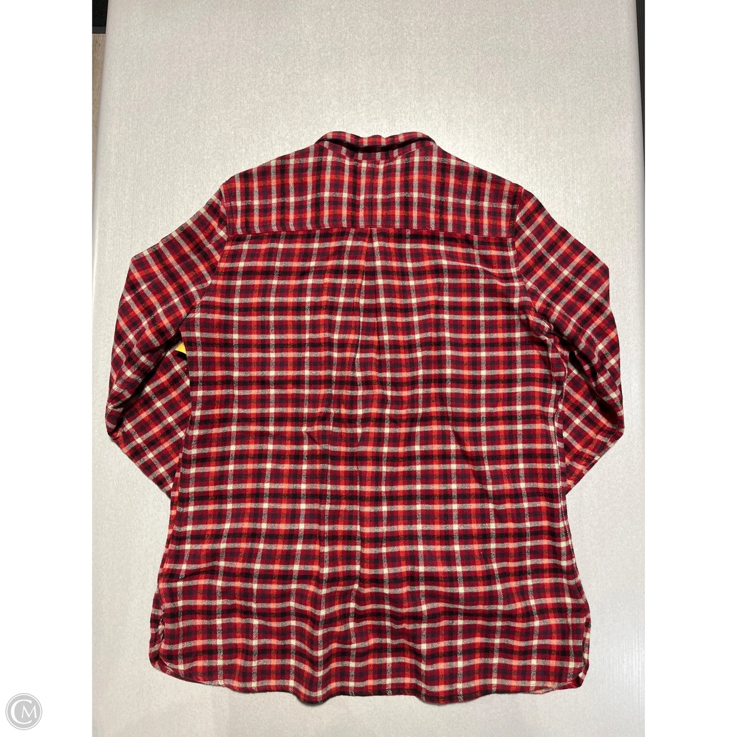 Top Long Sleeve By Woolrich In Plaid Pattern, Size: L