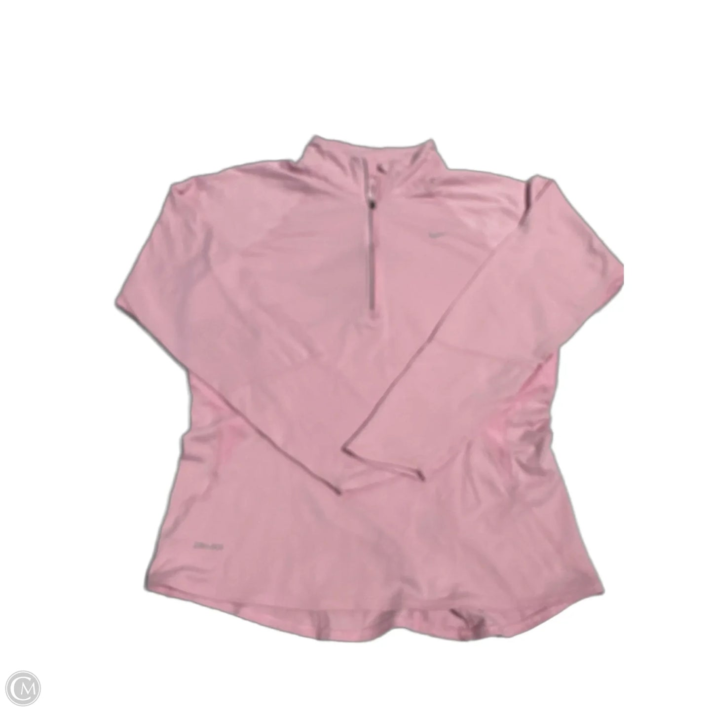 Athletic Top Long Sleeve Collar By Nike In Pink, Size: M