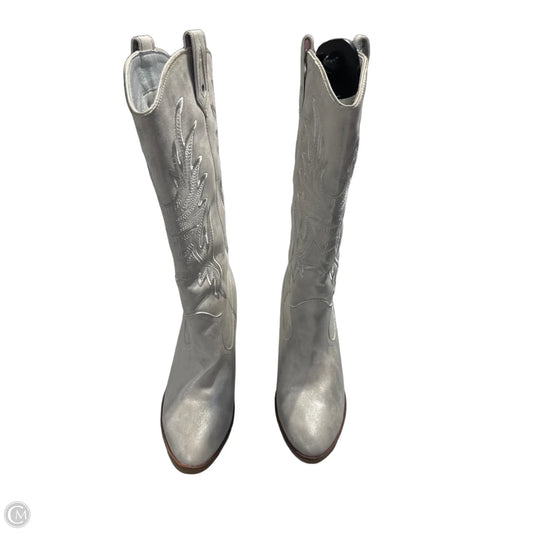 Boots Ankle Heels By Mia In Silver, Size: 8.5