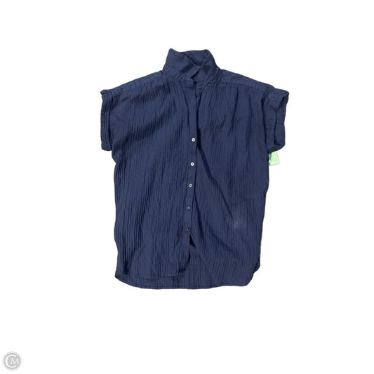 Top Short Sleeve By Loft In Navy, Size: M