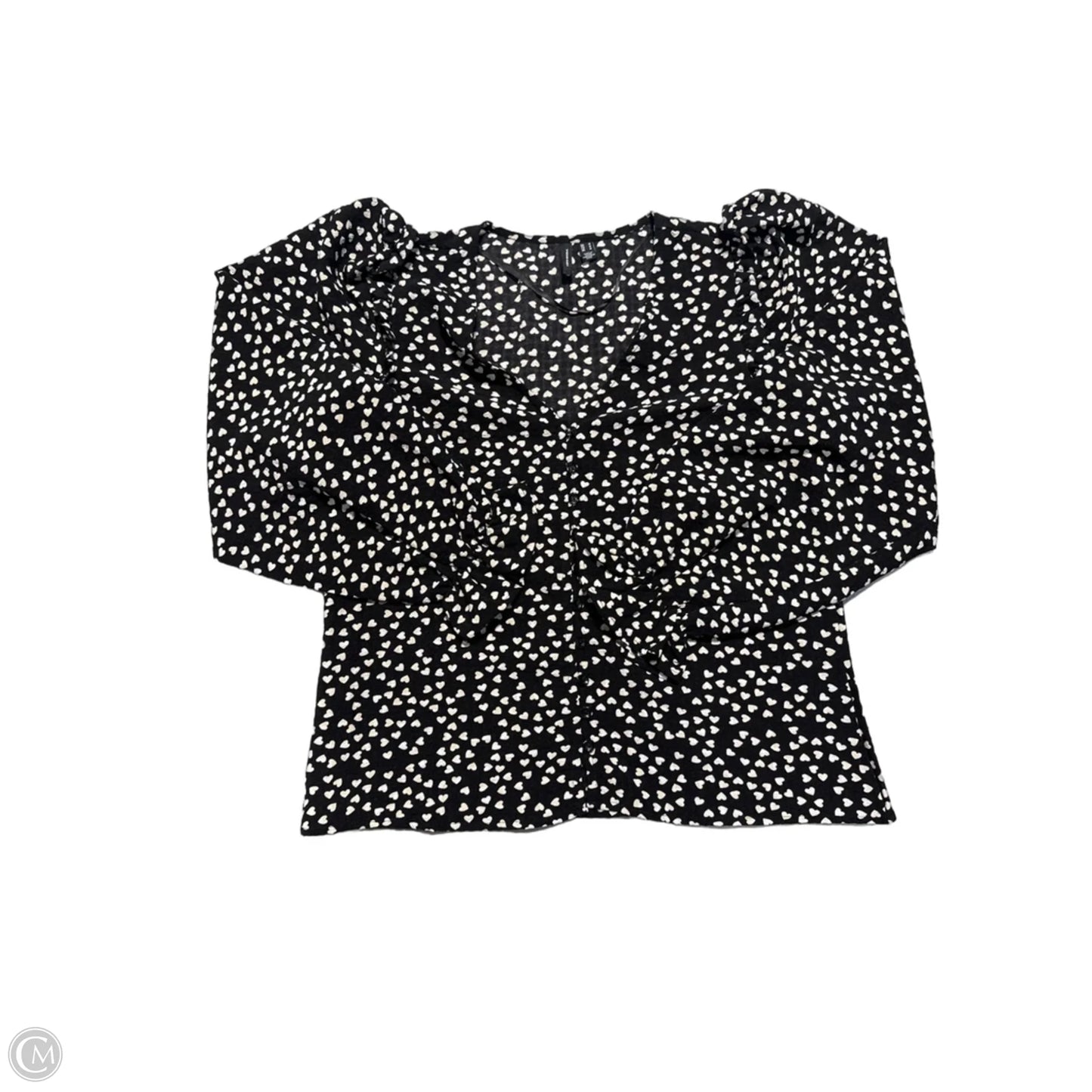 Top Long Sleeve By Vero Moda In Black & White, Size: M
