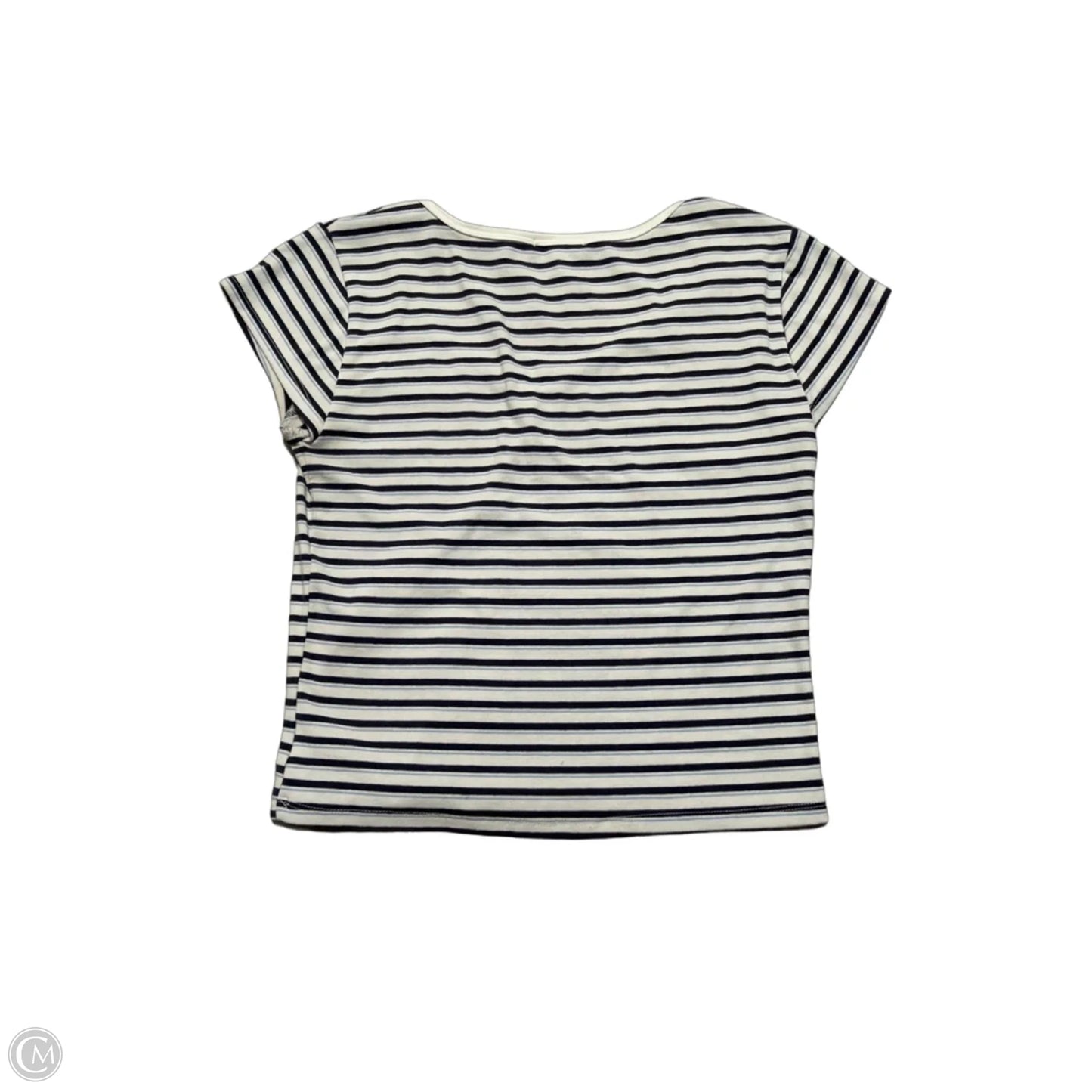 Top Short Sleeve By Pink Rose In Blue & White, Size: L