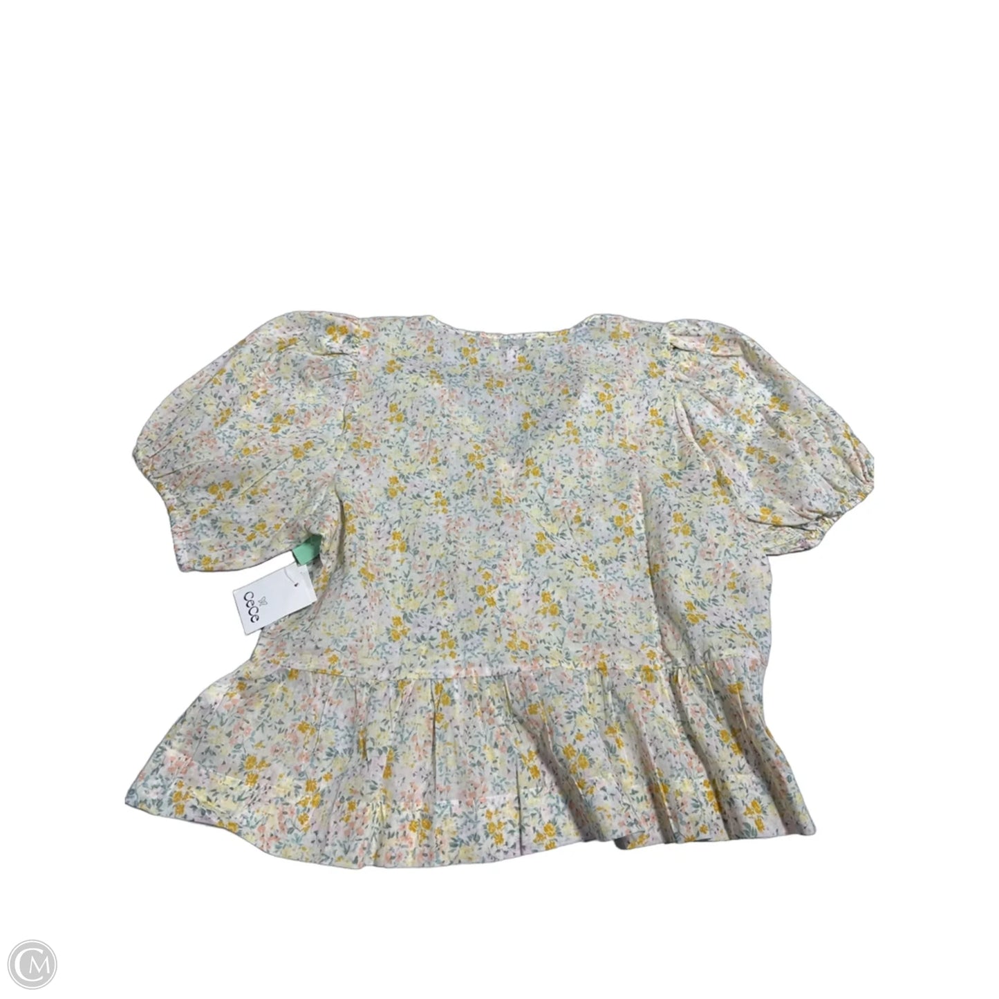 Top Short Sleeve By Cece In Floral Print, Size: L