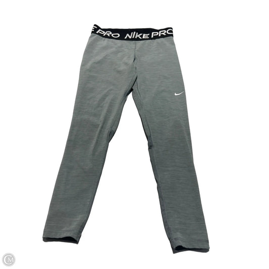 Athletic Leggings By Nike In Grey, Size: L