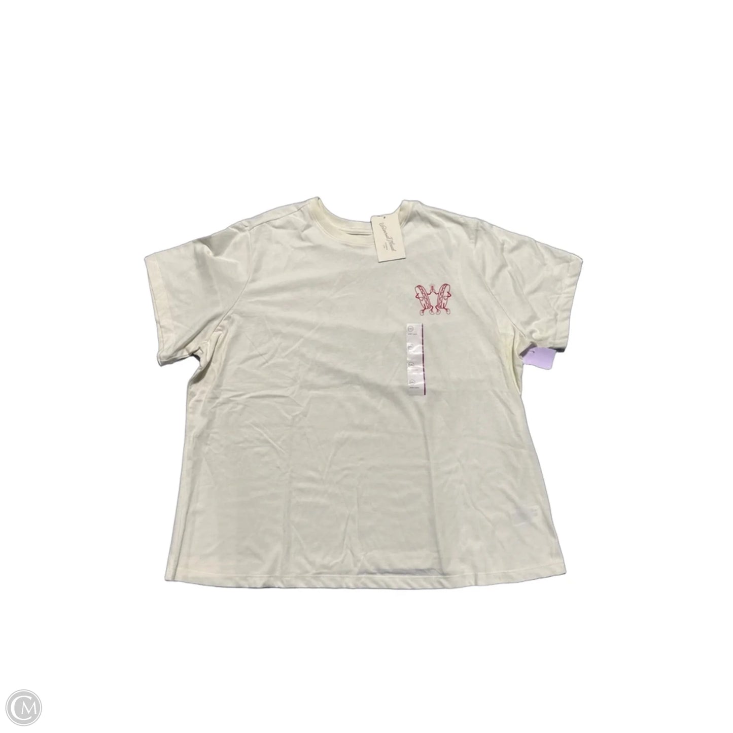 Top Short Sleeve By Universal Thread In Cream, Size: Xxl
