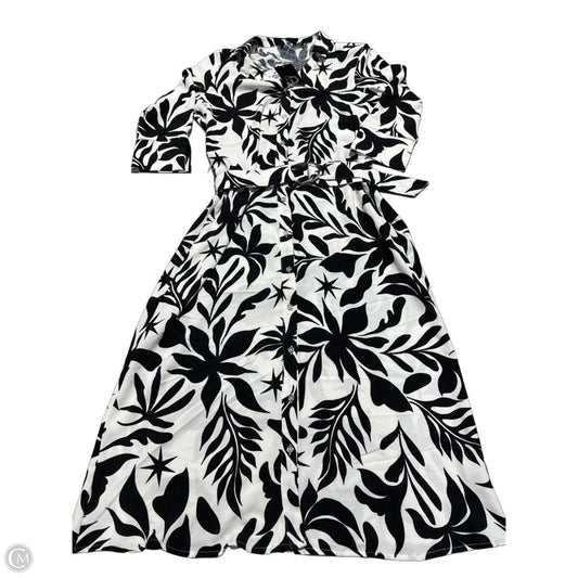 Dress Casual Midi By Fred David In Black & White, Size: S