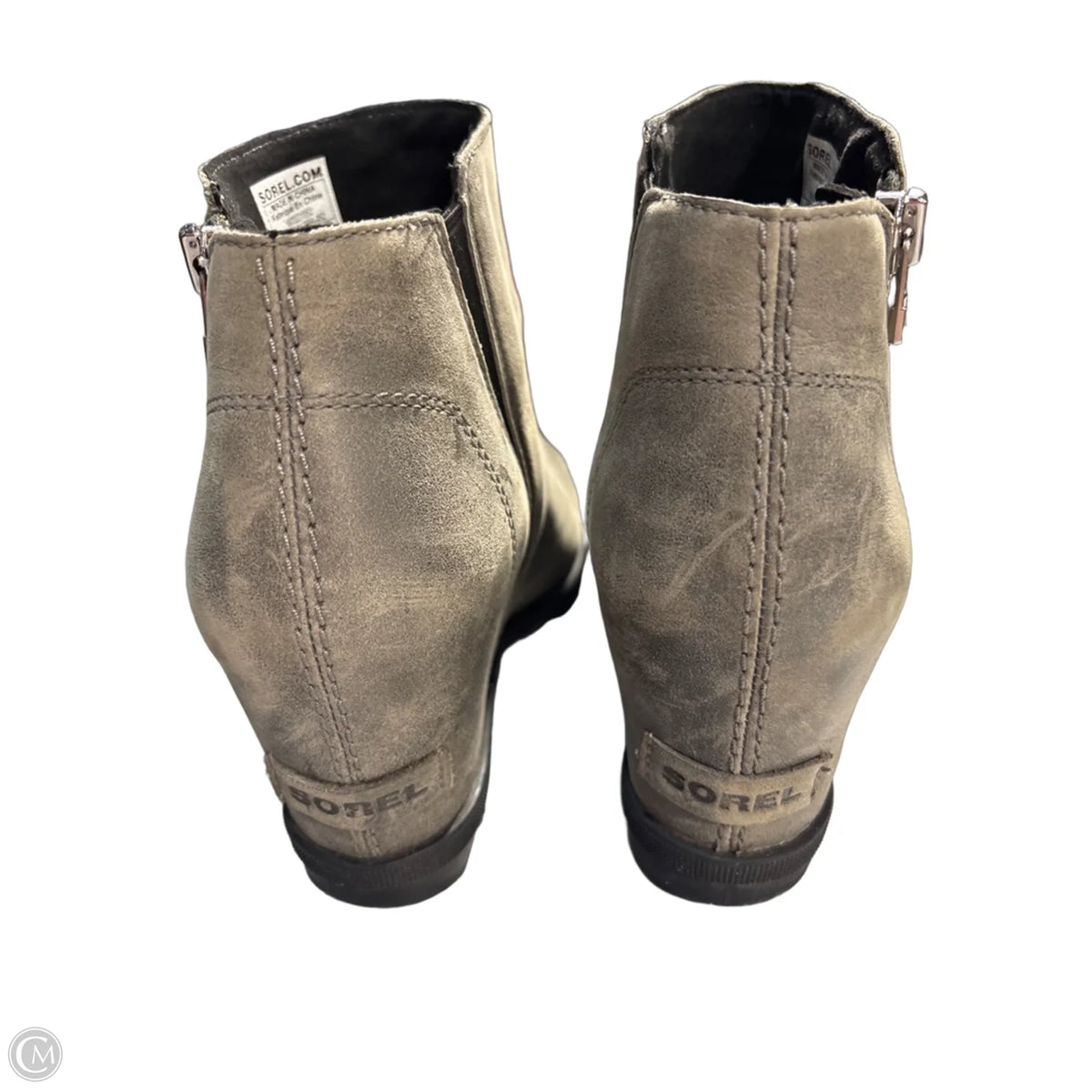 Boots Ankle Heels By Sorel In Grey, Size: 9.5