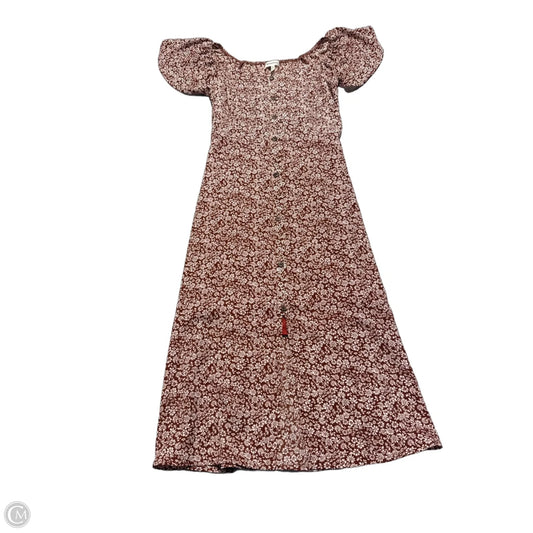 Dress Casual Midi By Monteau In Brown, Size: S