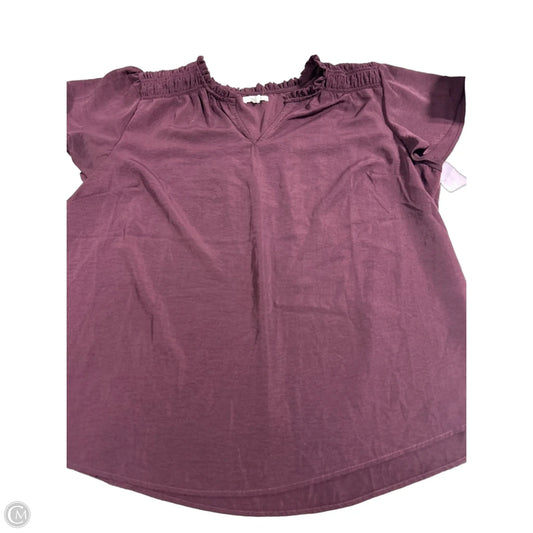 Top Short Sleeve By Maurices In Maroon, Size: 1x