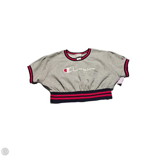 Top Short Sleeve By Champion In Grey, Size: L