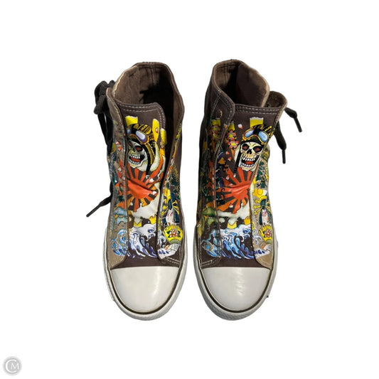Shoes Sneakers By Ed Hardy In Brown, Size: 7