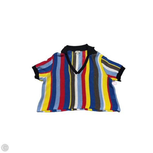 Top Short Sleeve By Cme In Striped Pattern, Size: Xl