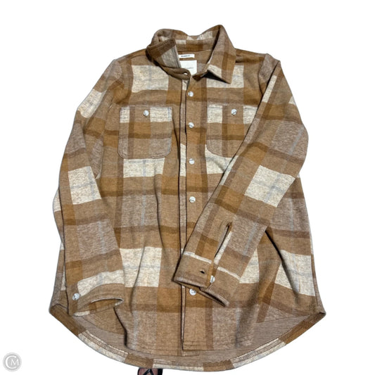 Top Long Sleeve By Thread And Supply In Plaid Pattern, Size: M