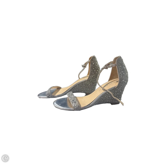 Sandals Flats By Betsey Johnson In Silver, Size: 9.5