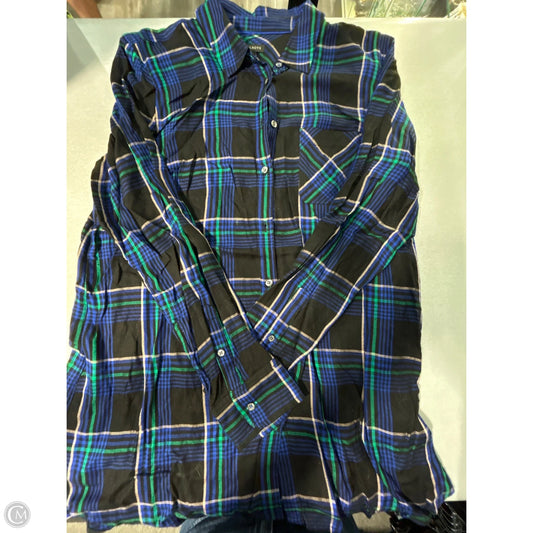 Top Long Sleeve By Talbots In Plaid Pattern, Size: L