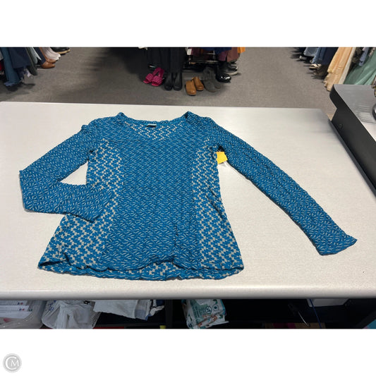 Blouse Long Sleeve By Tianello In Blue, Size: M
