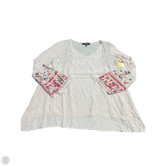 Top Long Sleeve By Cmb In Tan, Size: Xl