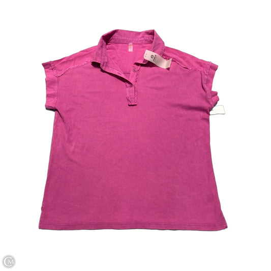 Top Short Sleeve By Mono B In Pink, Size: L