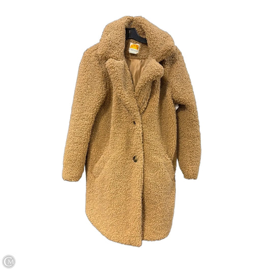 Coat Faux Fur & Sherpa By C And C In Brown, Size: L