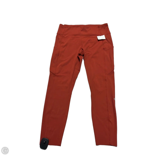 Athletic Leggings By Lululemon In Orange, Size: 12