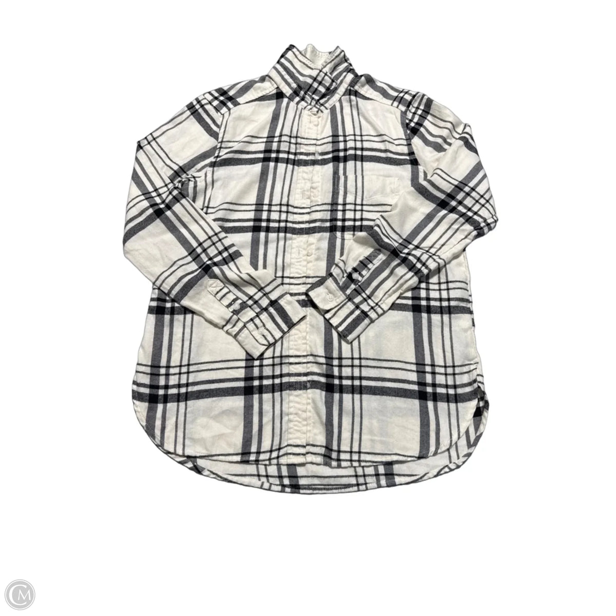 Top Long Sleeve By American Eagle In Plaid Pattern, Size: M