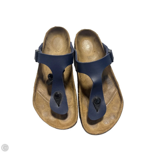 Sandals Flats By Birkenstock In Navy, Size: 6.5