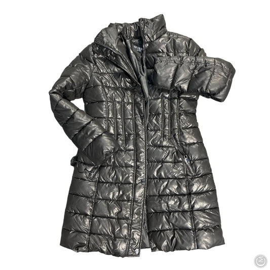 Coat Puffer & Quilted By Guess In Black, Size: M
