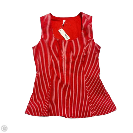Top Sleeveless By Glam In Red & White, Size: S