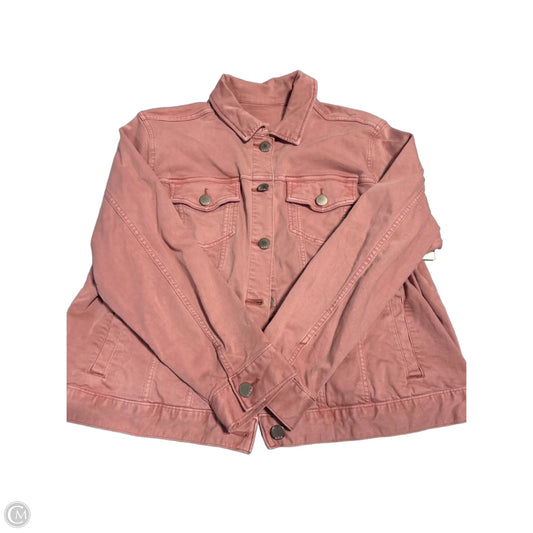 Jacket Denim By Ana In Pink, Size: 1x