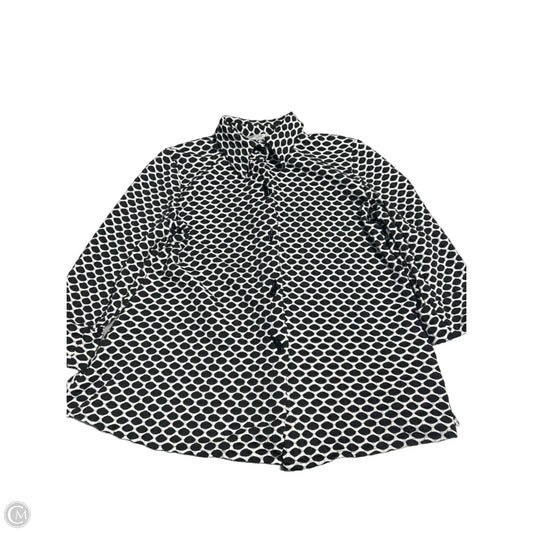 Top 3/4 Sleeve By Cmc In Black & White, Size: L