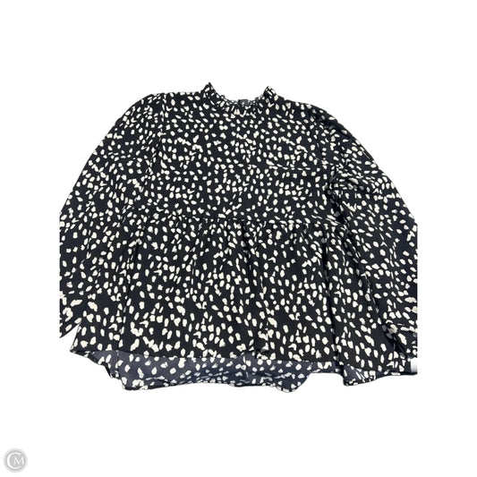 Top Long Sleeve By White Birch In Black & White, Size: 2x