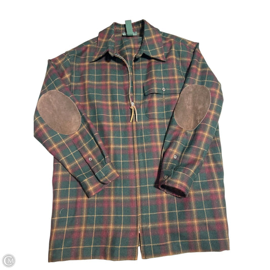 Jacket Fleece By Lauren By Ralph Lauren In Plaid Pattern, Size: Mp