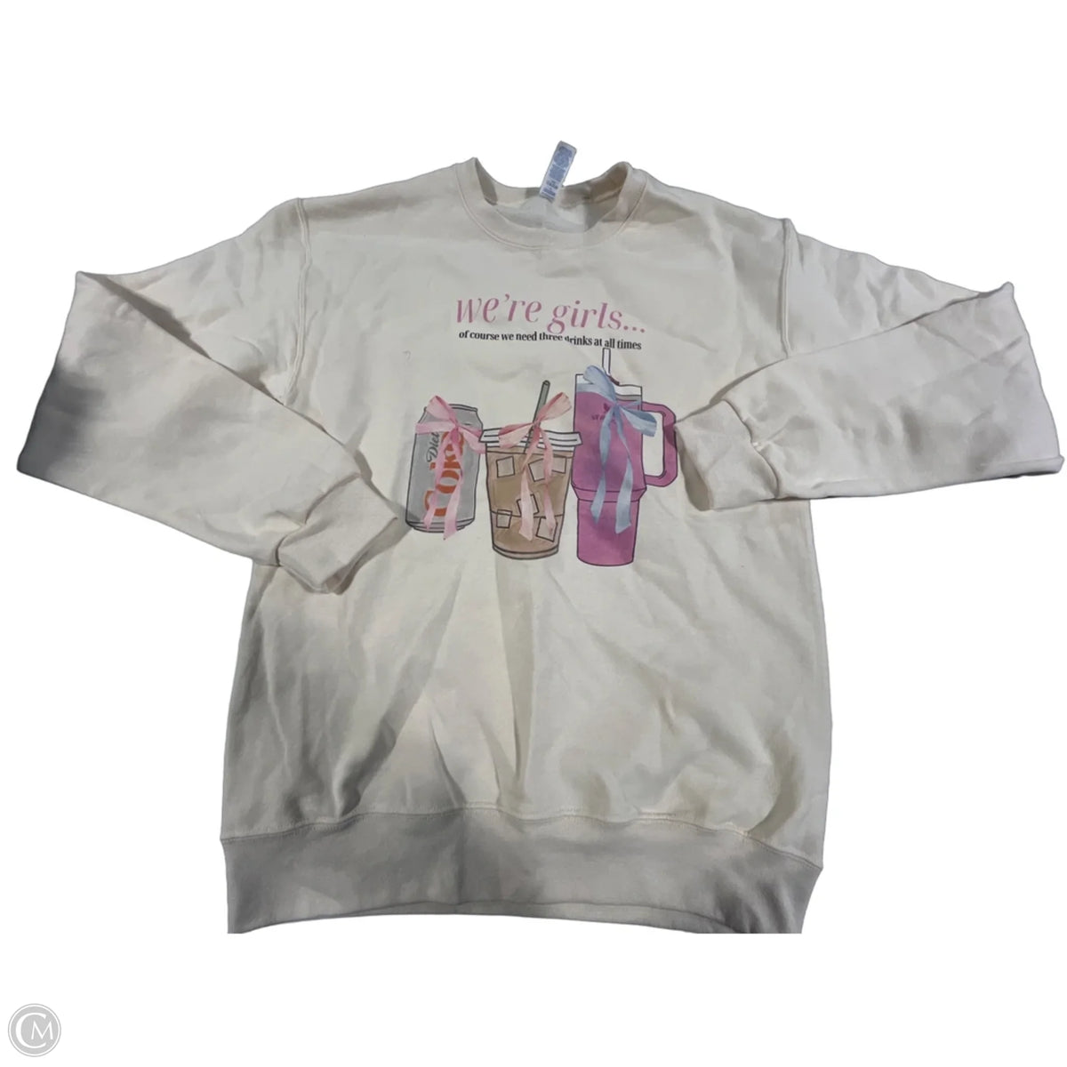 Top Long Sleeve By Jerzees In Tan, Size: S