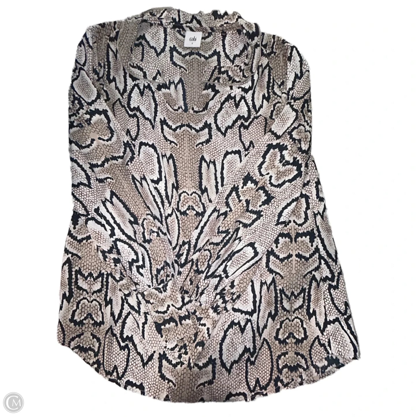 Blouse Long Sleeve By Cabi In Animal Print, Size: S