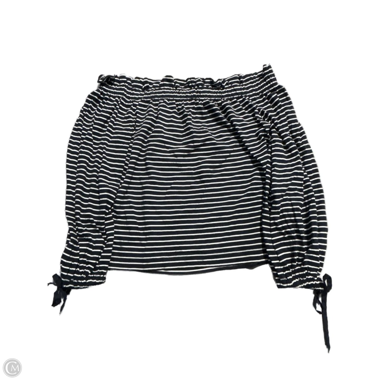 Top Long Sleeve By Banana Republic In Striped Pattern, Size: M