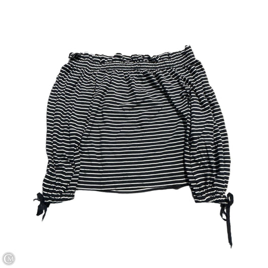 Top Long Sleeve By Banana Republic In Striped Pattern, Size: M