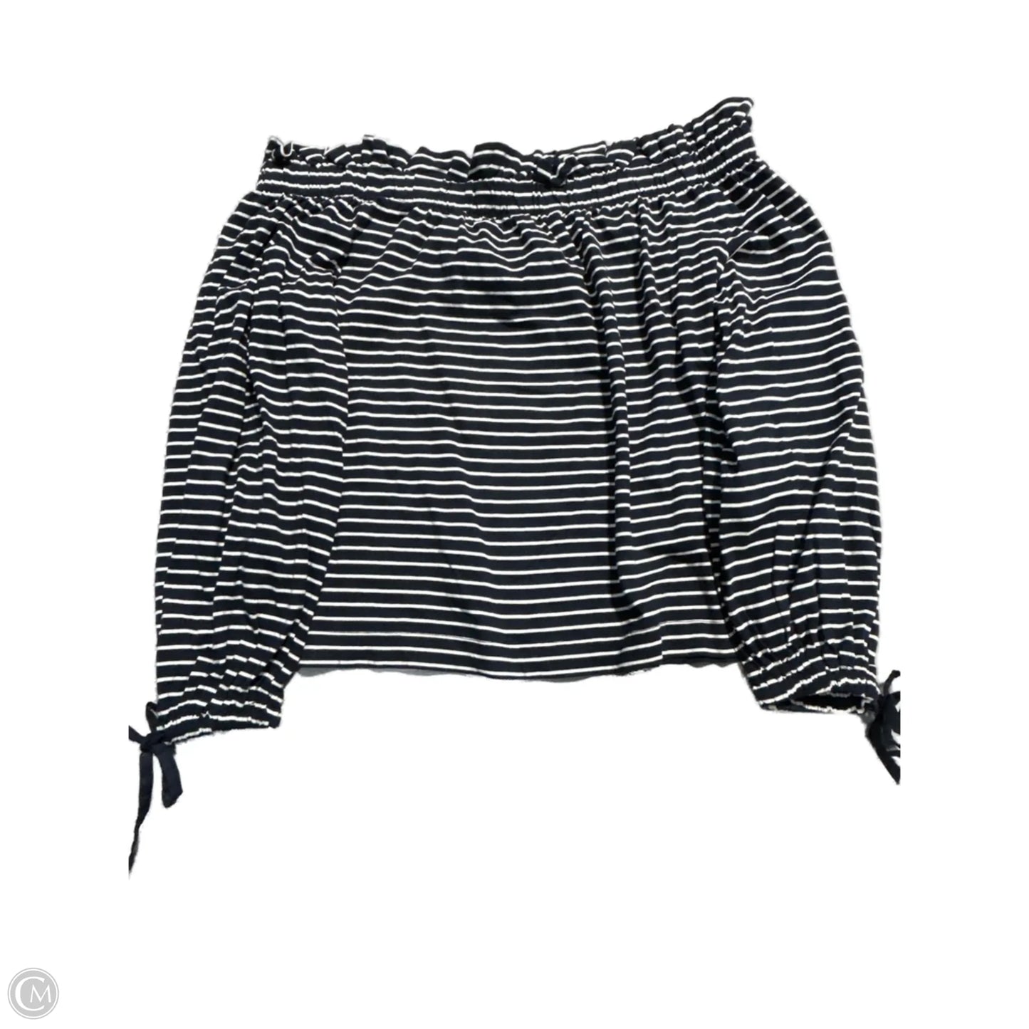 Top Long Sleeve By Banana Republic In Striped Pattern, Size: M