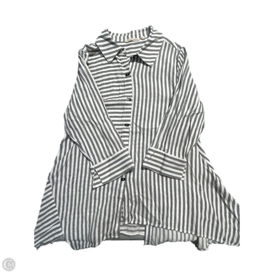Blouse 3/4 Sleeve By Soft Surroundings In Striped Pattern, Size: L