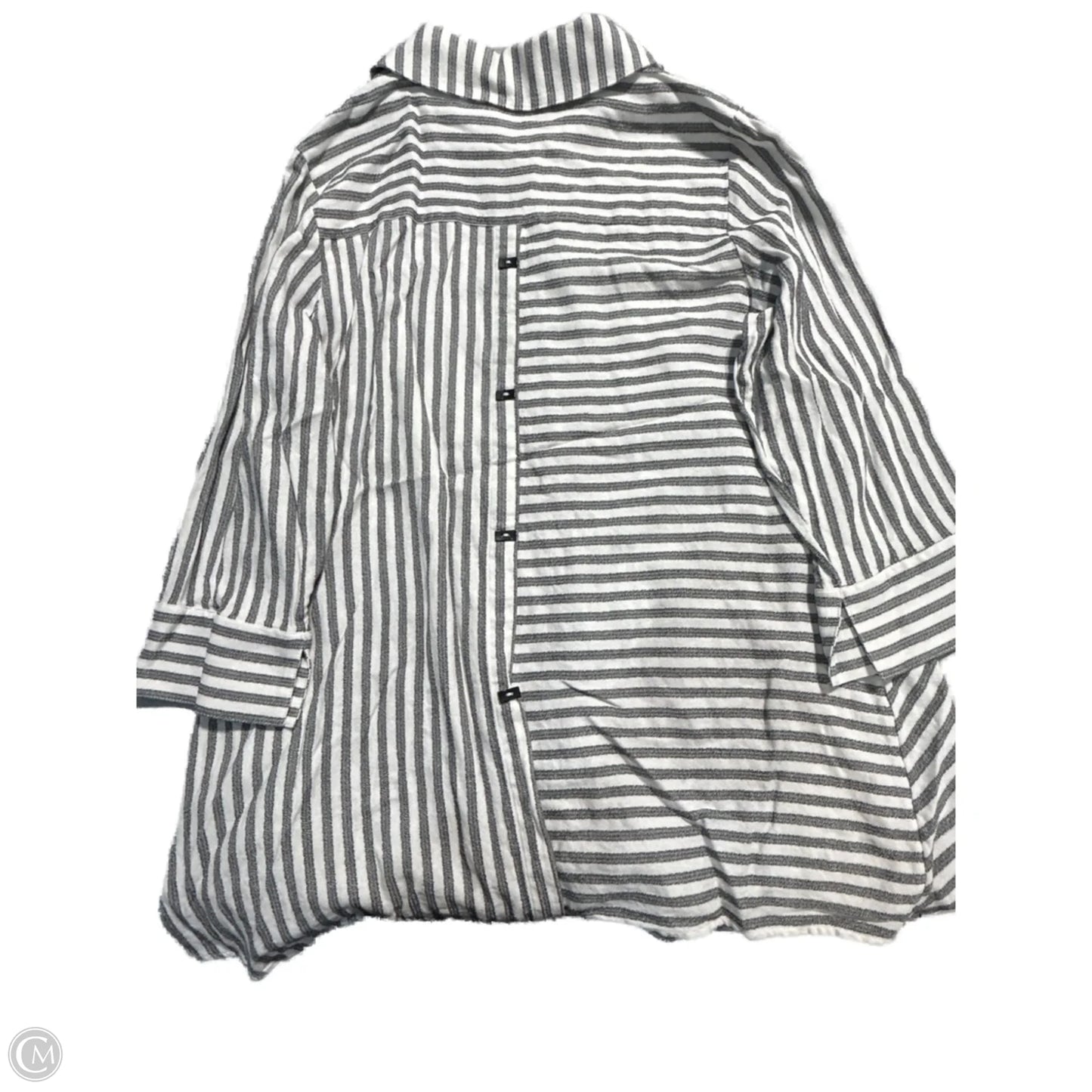 Blouse 3/4 Sleeve By Soft Surroundings In Striped Pattern, Size: L