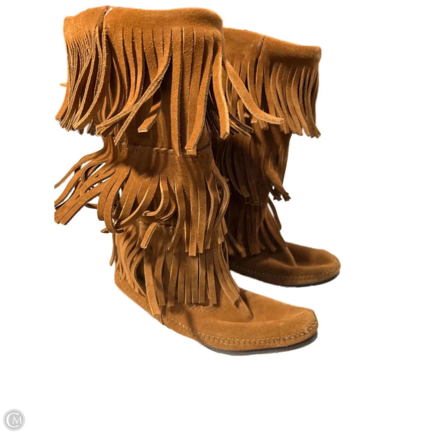 Boots Knee Flats By Minnetonka In Brown, Size: 8