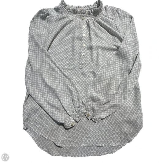 Blouse Long Sleeve By Loft In Grey, Size: Xxsp