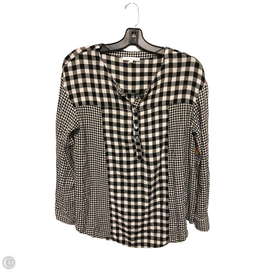 Top Long Sleeve By Jane And Delancey In Plaid Pattern, Size: L