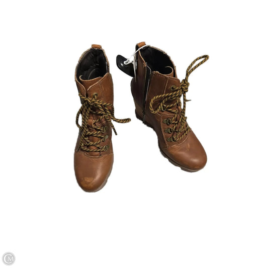 Boots Ankle Heels By Sorel In Brown, Size: 9