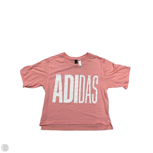 Athletic Top Short Sleeve By Adidas In Pink, Size: S