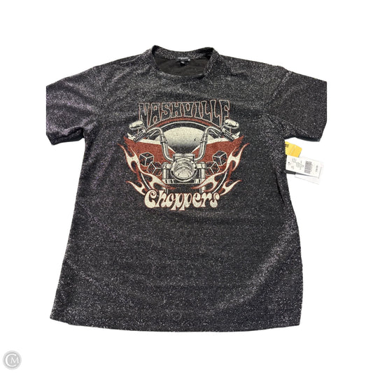 Top Short Sleeve By Cmb In Silver, Size: Xs