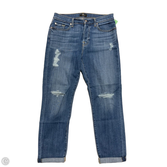 Jeans Straight By 7 For All Mankind In Blue Denim, Size: 4