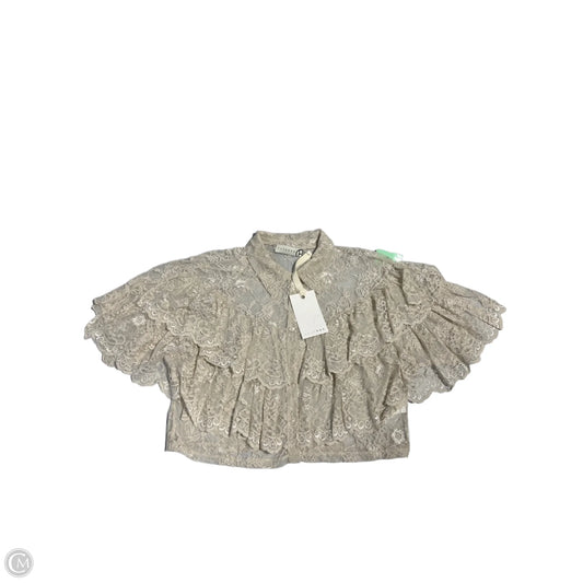 Top Short Sleeve By Cmb In Tan, Size: M