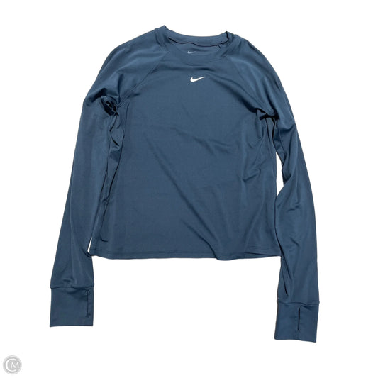 Athletic Top Long Sleeve Collar By Nike In Blue, Size: Xl