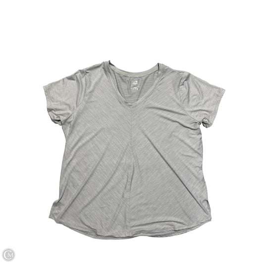 Athletic Top Short Sleeve By Rbx In Grey, Size: 1x