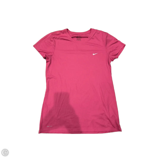 Athletic Top Short Sleeve By Nike In Pink, Size: L